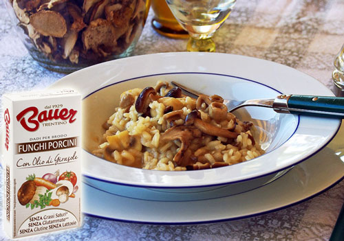 Il risotto ai funghi perfetto, con il brodo Bauer!